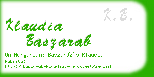 klaudia baszarab business card